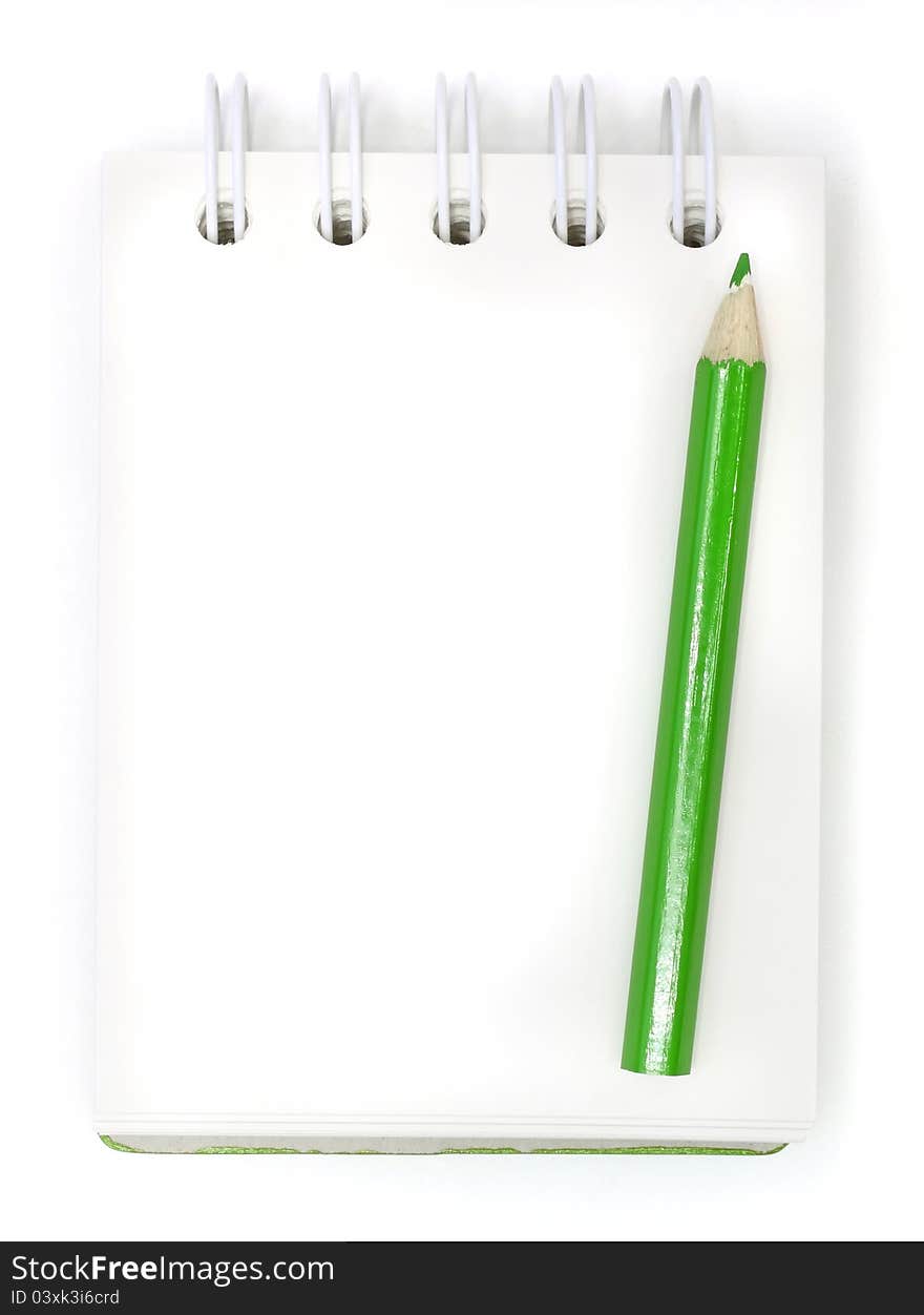 Green Pencils And Notebook