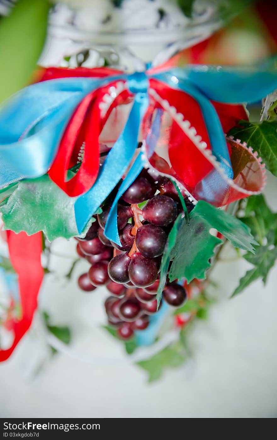 Grape fruits decorated as part of wedding decoration. Grape fruits decorated as part of wedding decoration