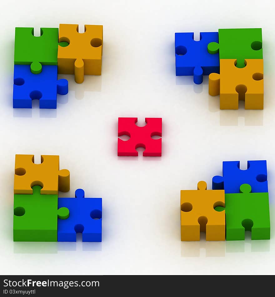 3d constituent of puzzle. conception of choice