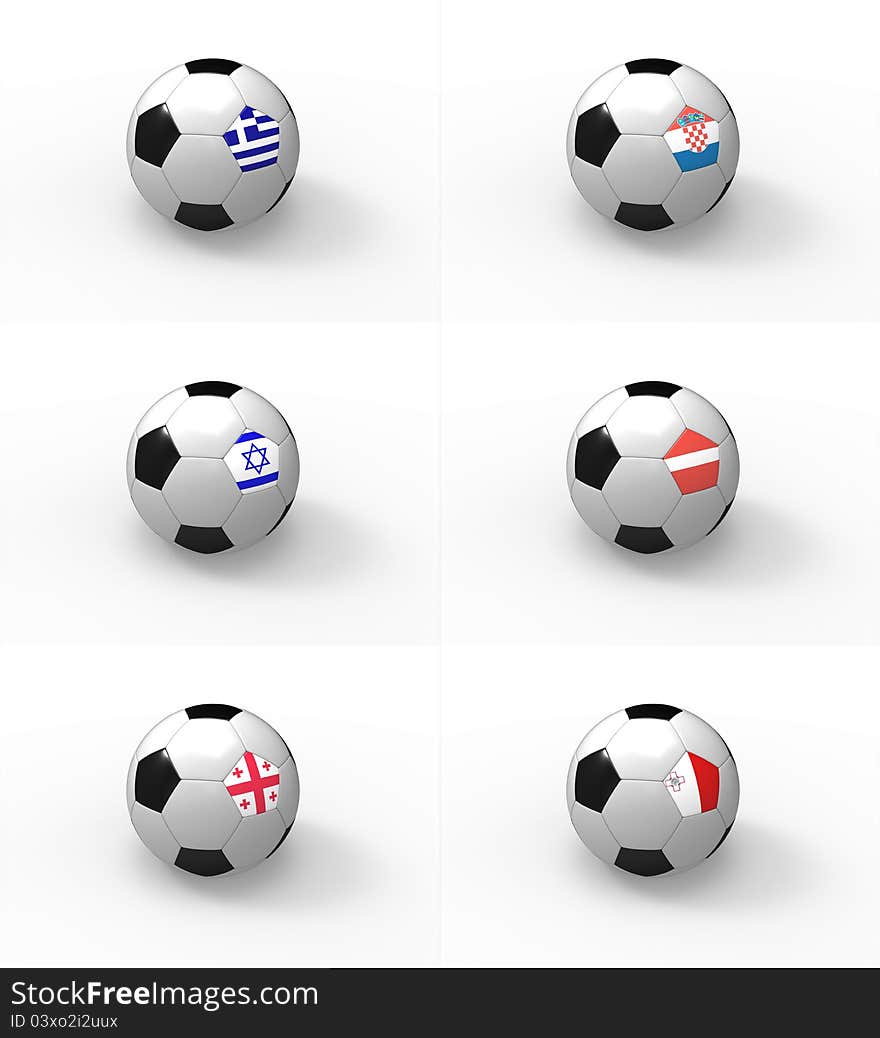 Euro 2012, soccer ball with flag - Group F