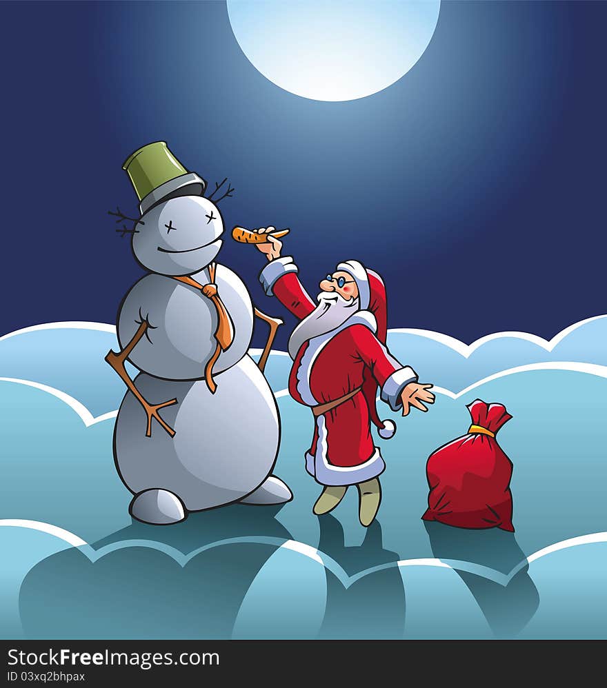 Santa And Snowman