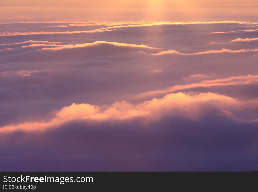 Morning inversion in the valley, where is town.