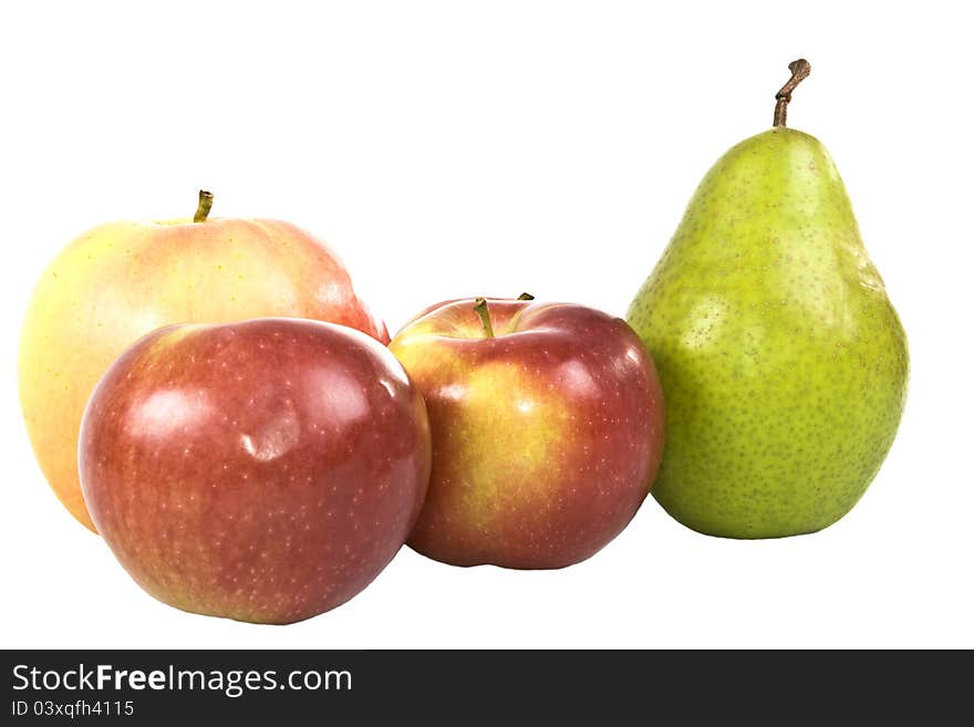 Fruit on a white background.