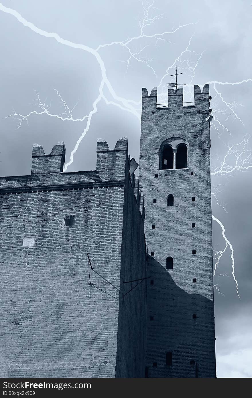 Lightning over the castle