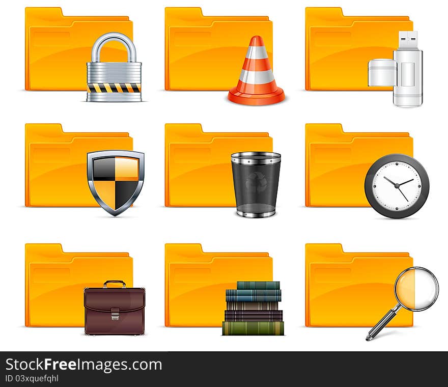 Folder with different icons