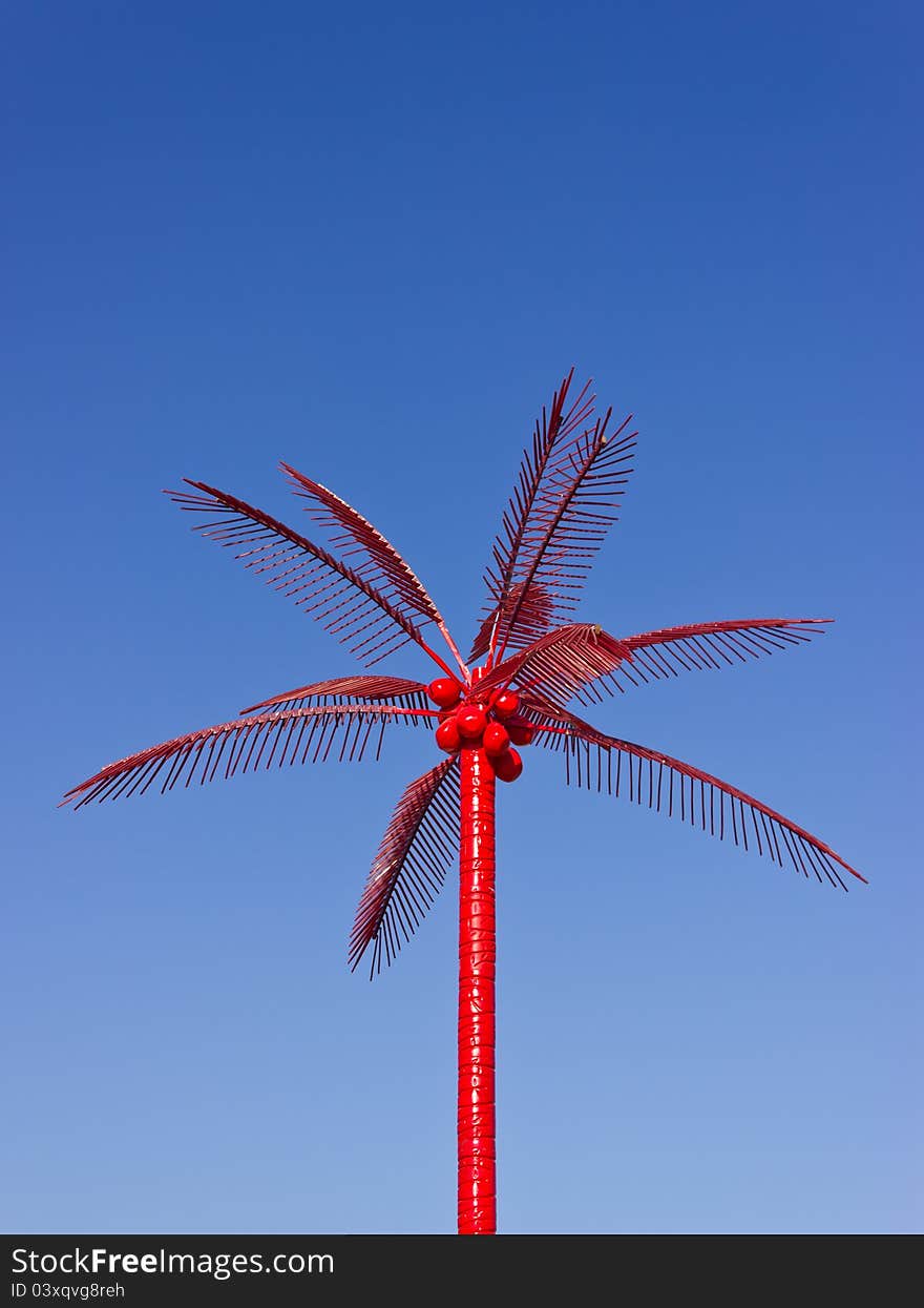 Fake coconut red on blue. Fake coconut red on blue