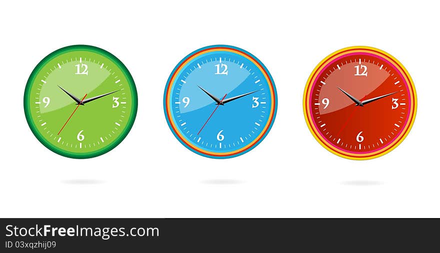 Colored And Creative Classic Clocks Set