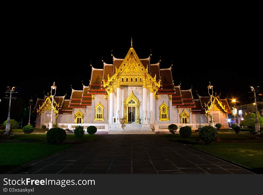 Marble Temple in Bangkok Thailand.