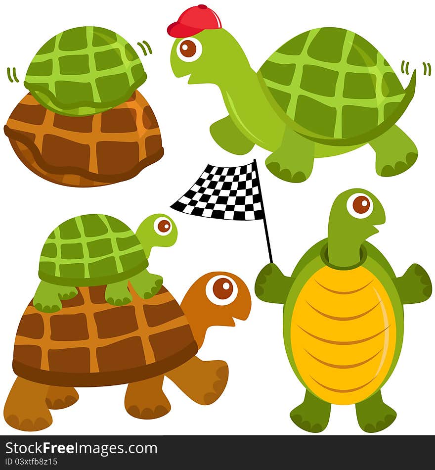 Cute Vector Collection Of Turtle, The Winne