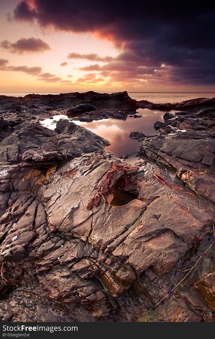 Beautiful Sunset at an Australian Beach. Beautiful Sunset at an Australian Beach