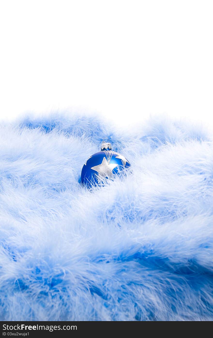 Blue ball, decoration of the new year