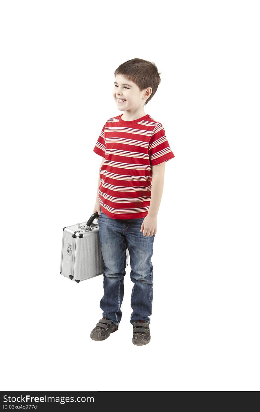 Image of a boy with a suitcase