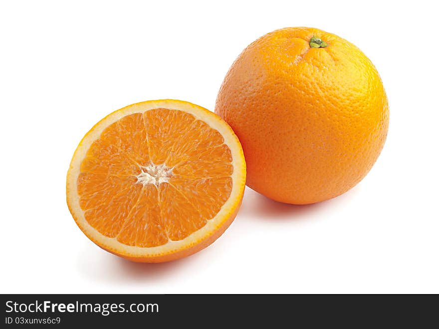 Juicy Oranges on white