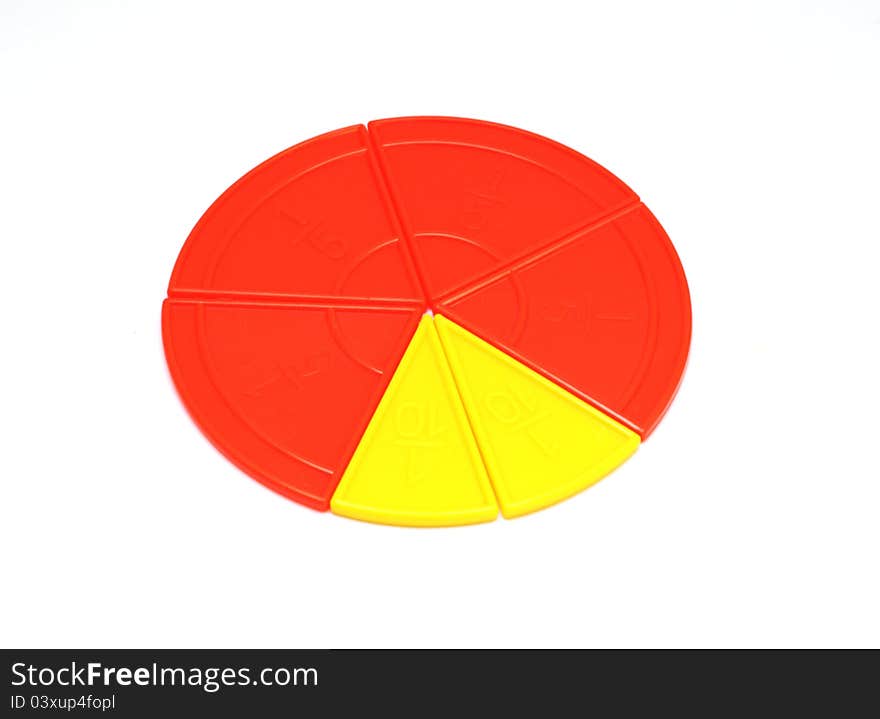 Circle made of different parts in orange and yellow