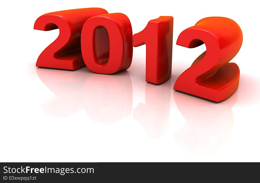 New Year 2012. 3d computer generated illustration.