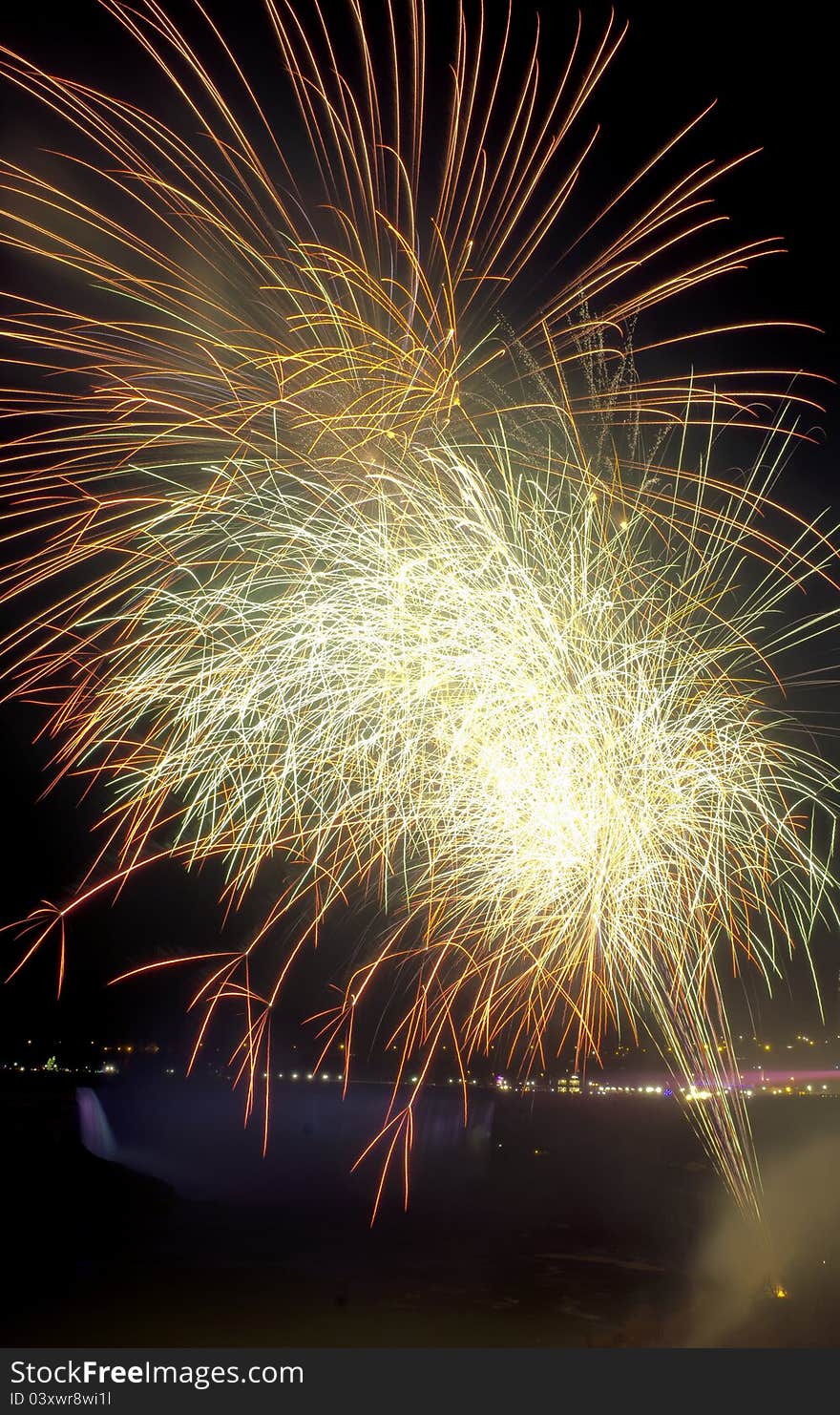 Fireworks over Niagara Falls