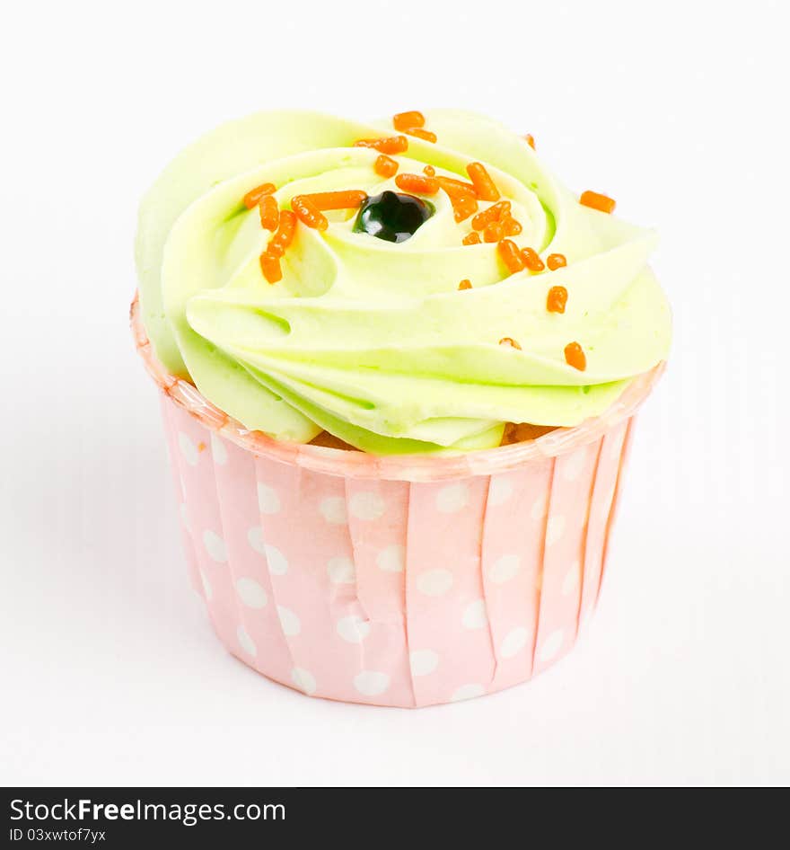 Cupcake is on white background