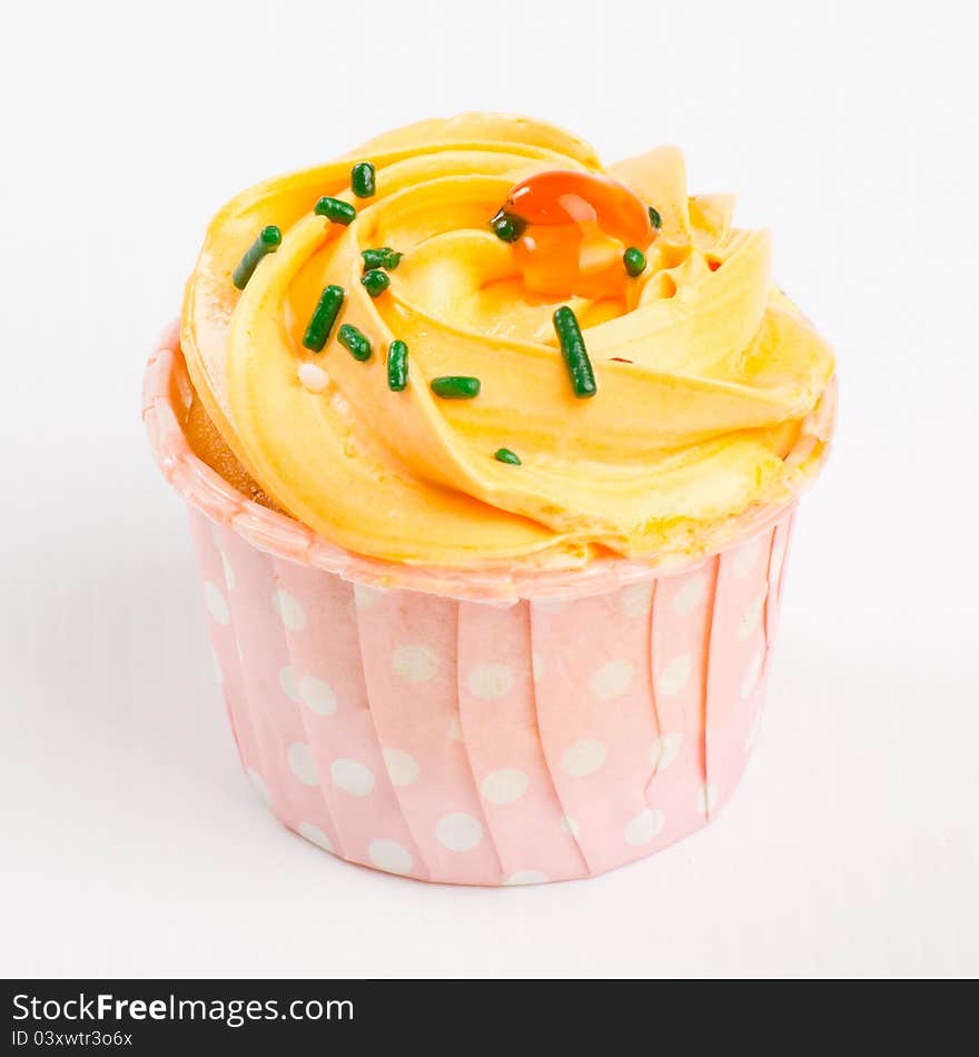 Cupcake is on white background