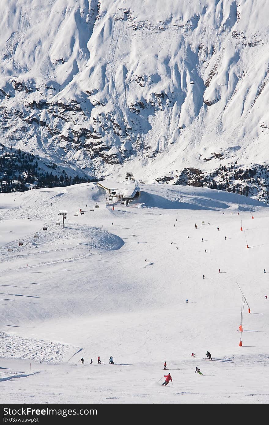 On the slopes of the ski resort of Obergurgl. Austria. On the slopes of the ski resort of Obergurgl. Austria