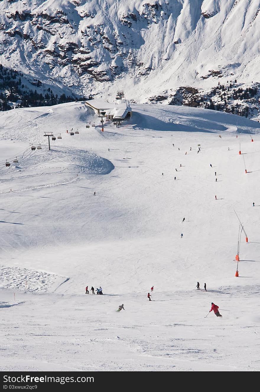 On the slopes of the ski resort of Obergurgl. Austria. On the slopes of the ski resort of Obergurgl. Austria