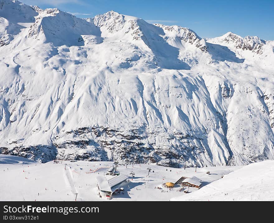 On the slopes of the ski resort of Obergurgl. Austria. On the slopes of the ski resort of Obergurgl. Austria