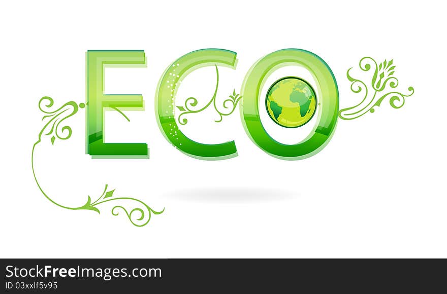 Abstract green eco symbol isolated on the white