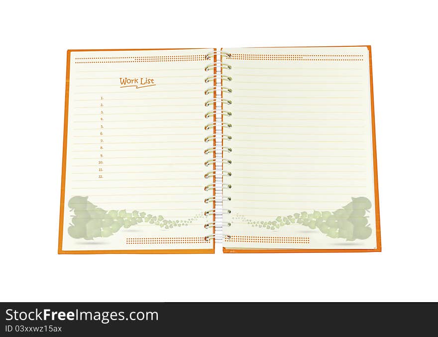 Notebook with empty pages