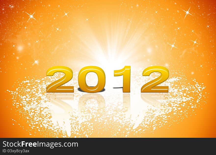 New year 2012 background with stars