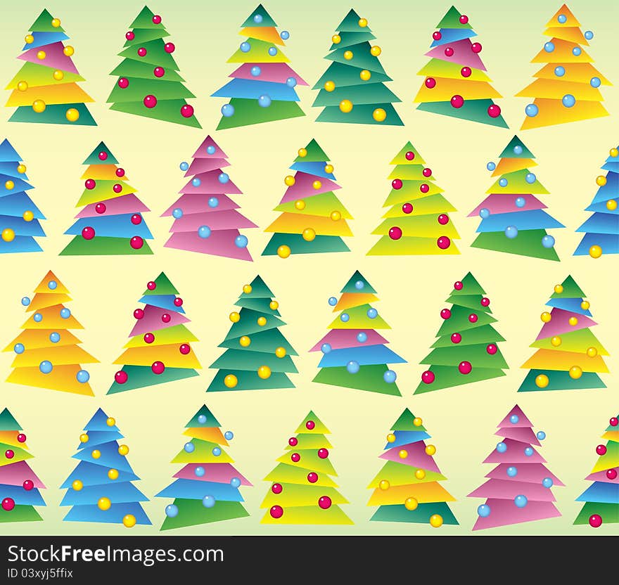 Christmas tree, wrapping, seamless tracery, vector illustration