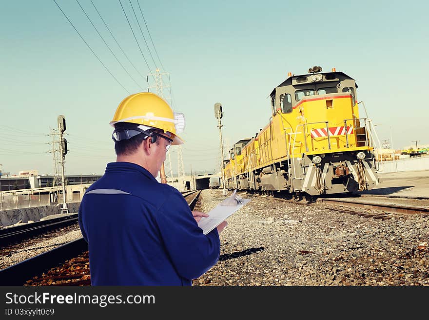 Construction and Oil field worker with yellow hardhat