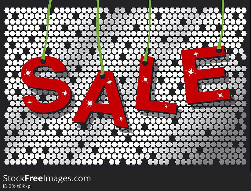 Sale advertising with word Sale on metal background