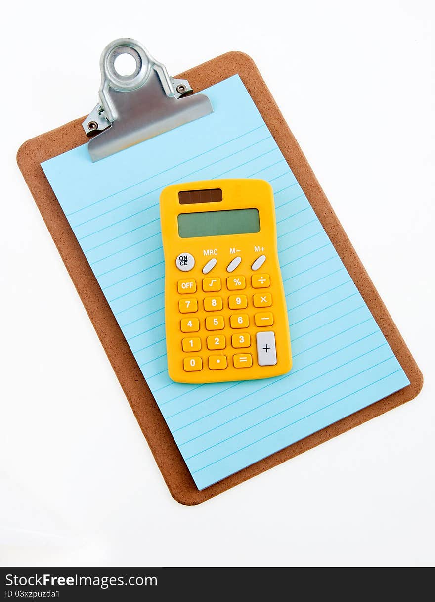 Yellow Calculator on Clipboard