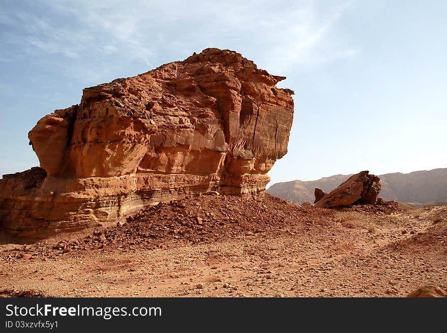 Rock formation at Timna Valley, Israel. Rock formation at Timna Valley, Israel