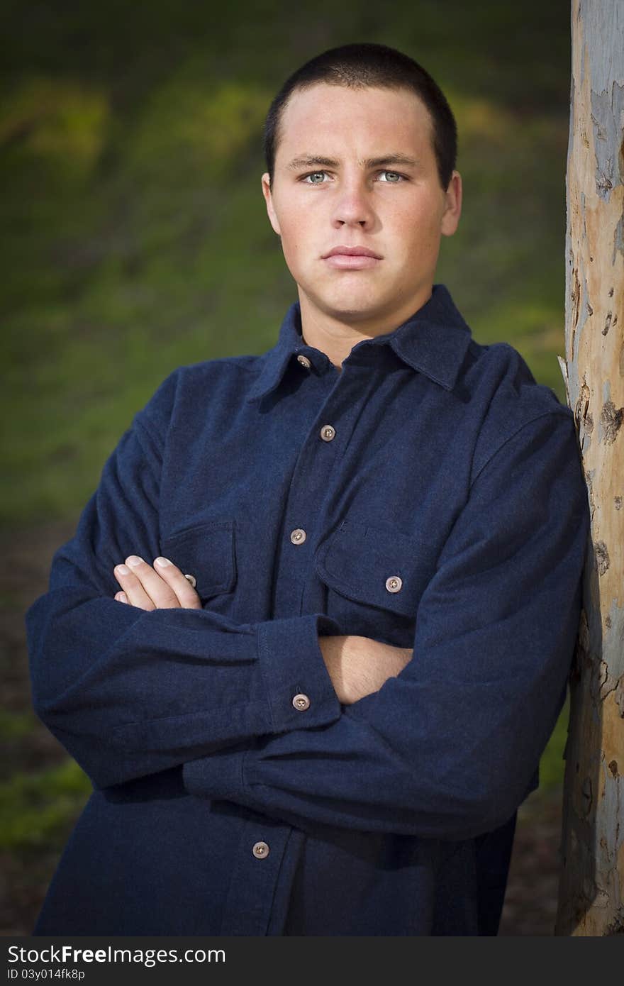 Handsome Young Blue Eyed Boy Portrait Outside. Handsome Young Blue Eyed Boy Portrait Outside