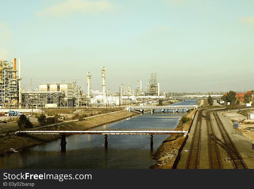 Oil refinery in Long beach California