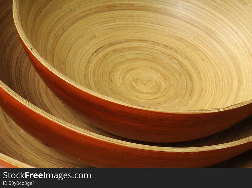 Closeup with isolated kitchen bowls. Closeup with isolated kitchen bowls