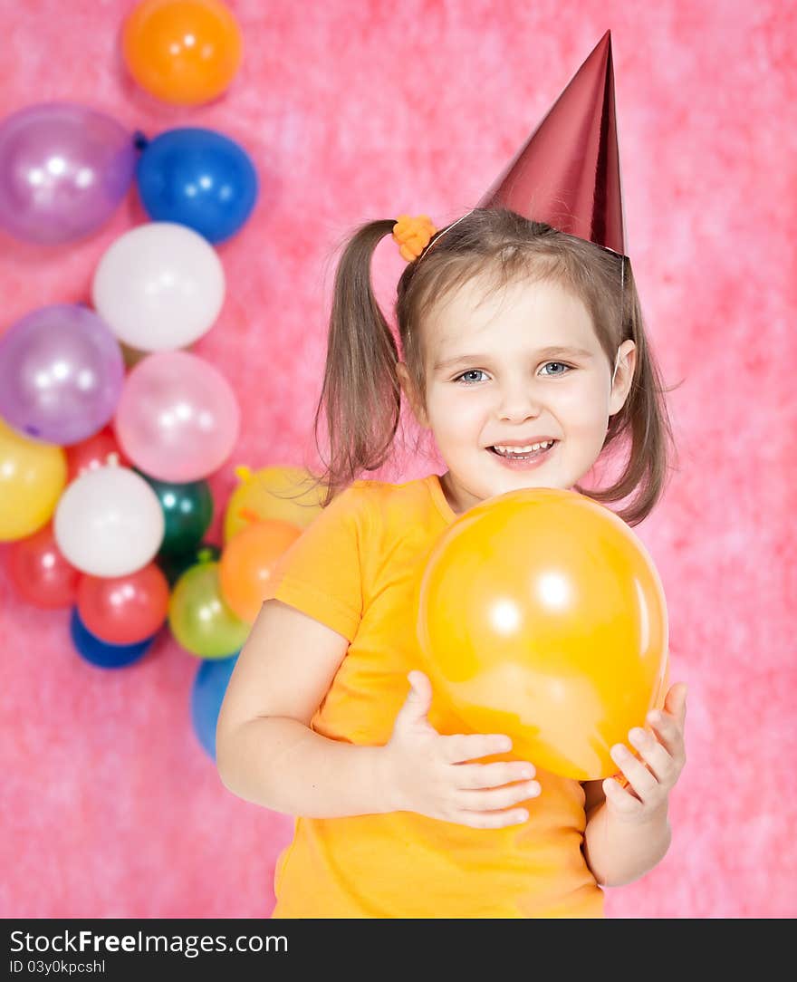 Foto-little girl holding balloons. Foto-little girl holding balloons