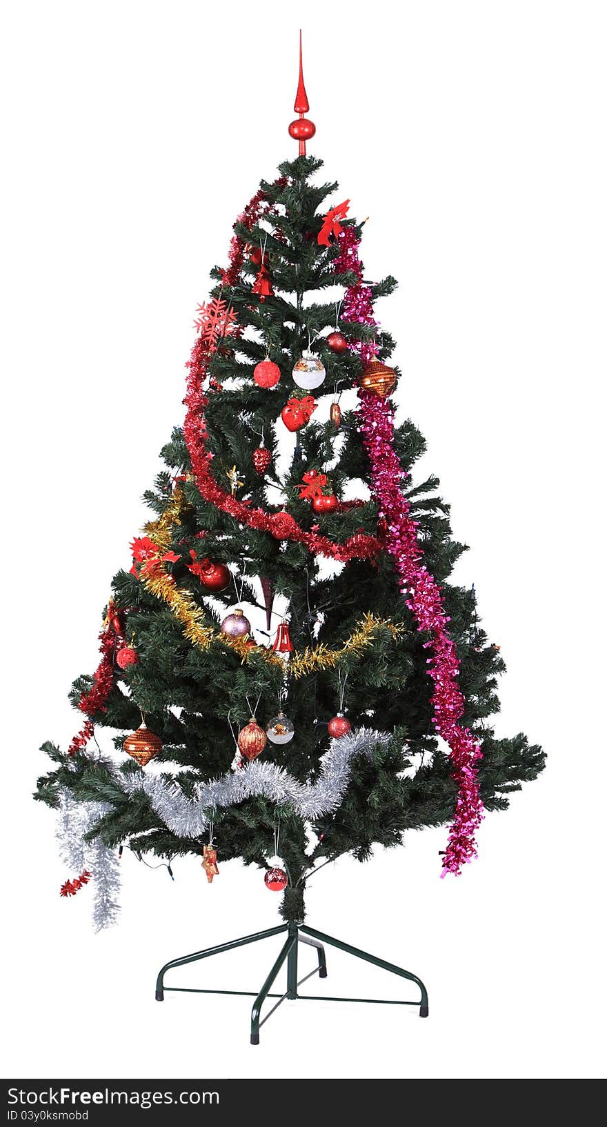 Image of a decorated Christmas tree against a white background.