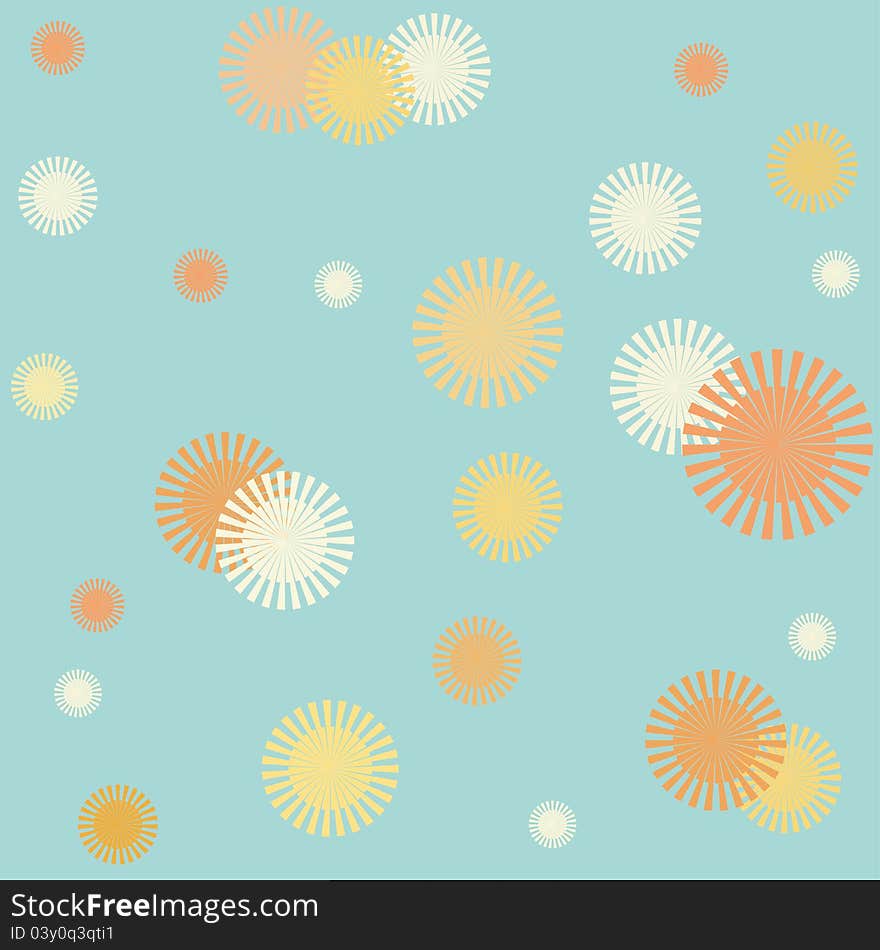 Bright suns seamless pattern