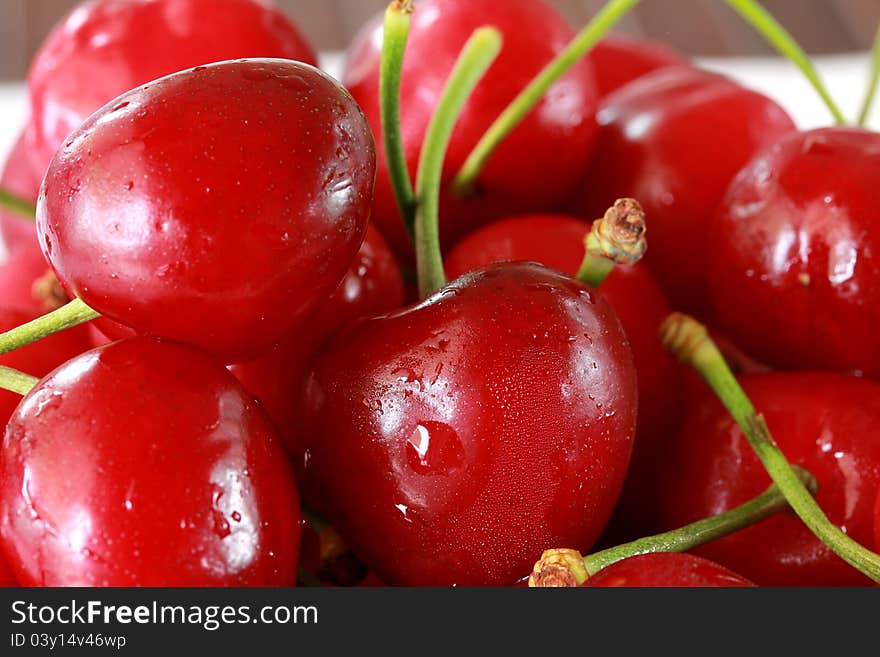 Background of Juicy ripe cherries. Background of Juicy ripe cherries