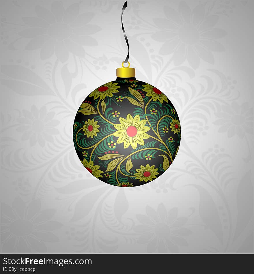 Christmas Ball In Khokhloma-style