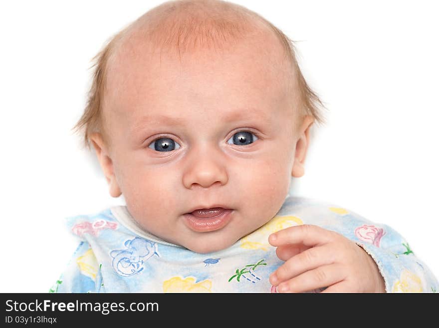 Portrait of the child looking with interest. Portrait of the child looking with interest