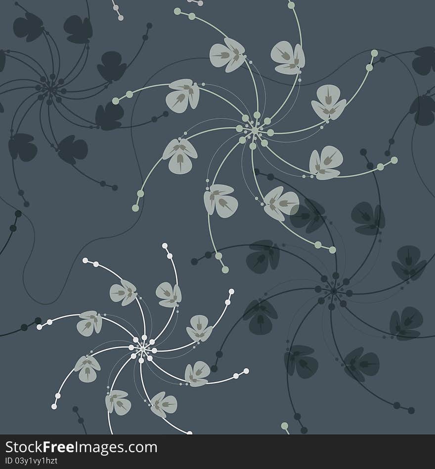 Abstract seamless repeat pattern with flowers. Abstract seamless repeat pattern with flowers