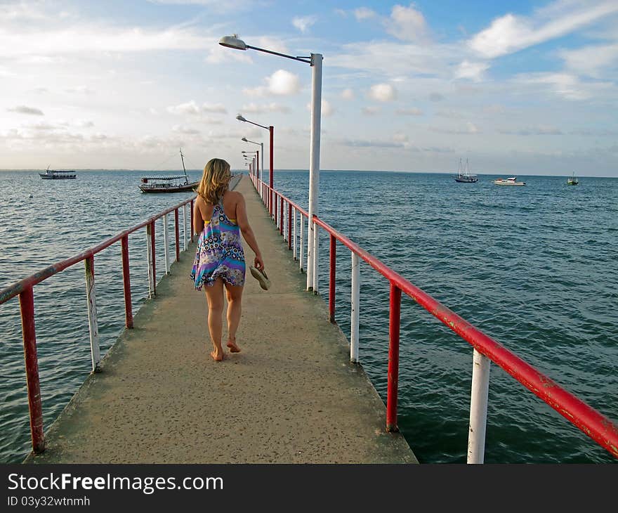 Girl in pier