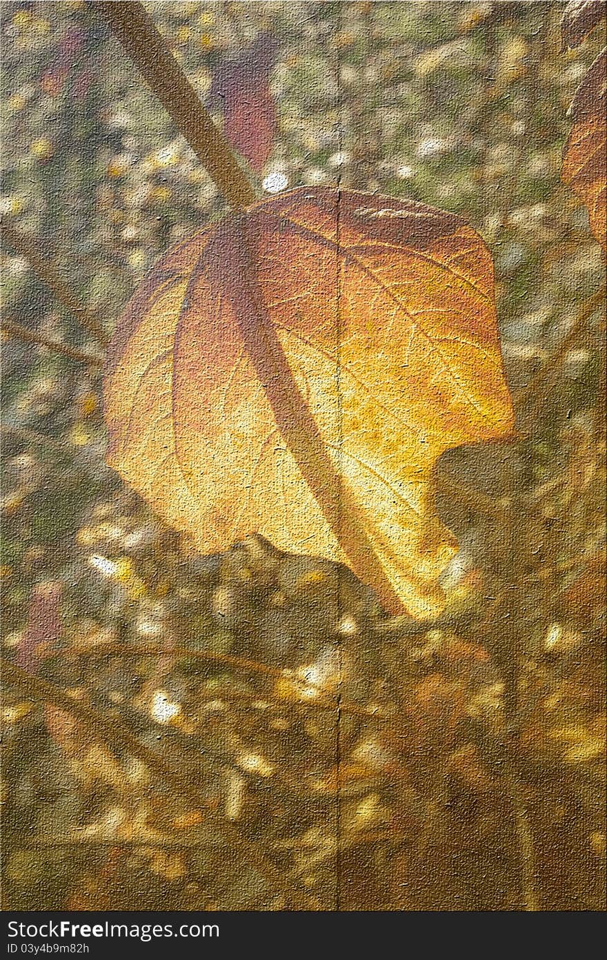 Autumn background in old paper