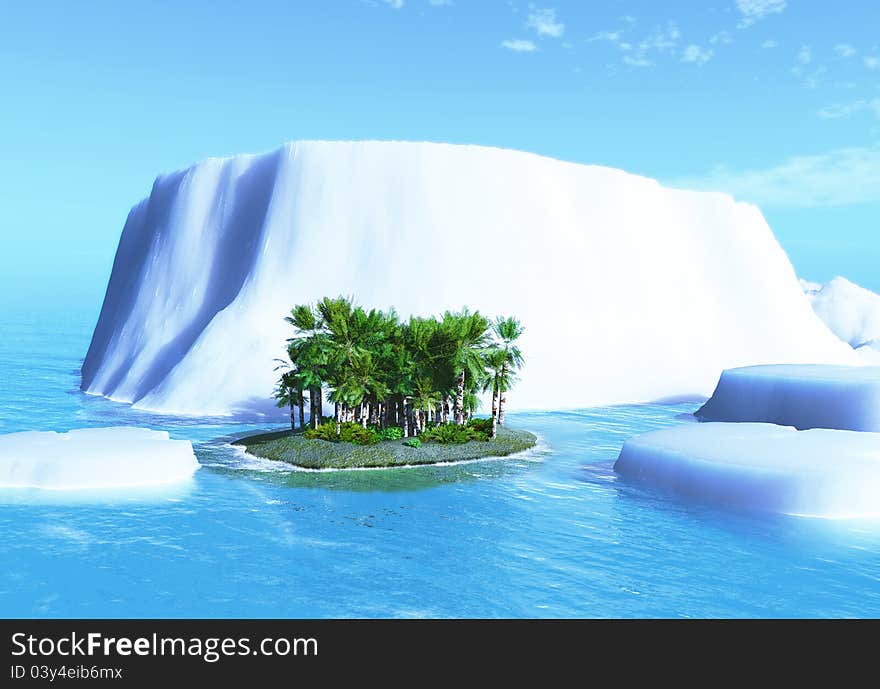 Palm tree and iceberg