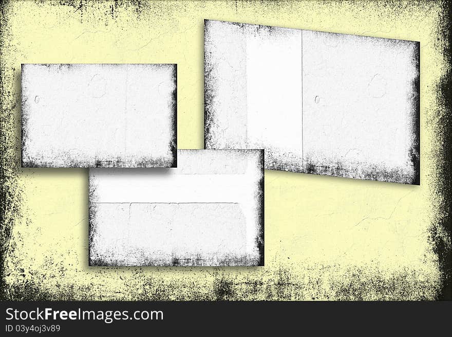 Grunge Wall Background On Multiple Planes