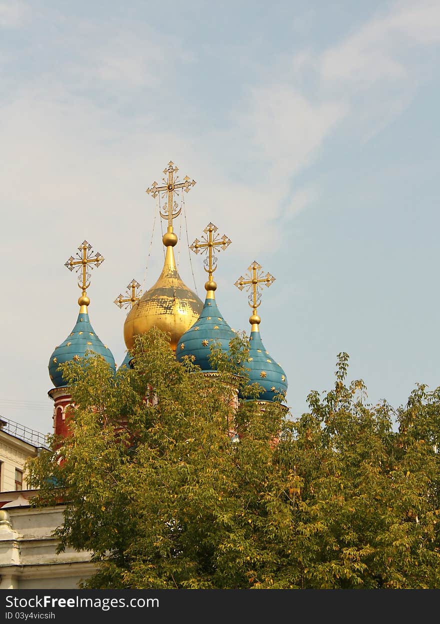 Domes of the orthodox church built in seventeenth century. Domes of the orthodox church built in seventeenth century