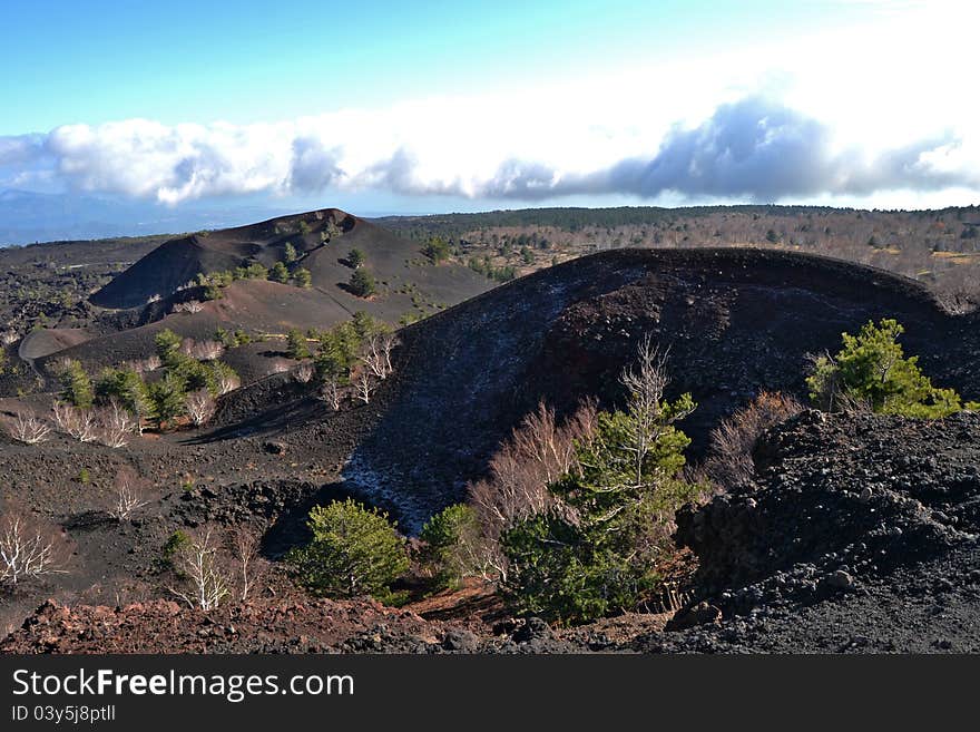 Natural scenery of the Etna Regional Park in Zafferana - Catania (Sicily)