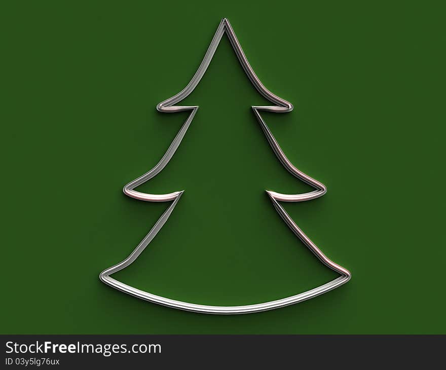 3d christmas tree made of metal. 3d christmas tree made of metal